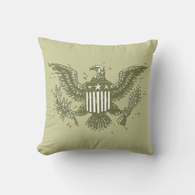 Vintager amerikanischer Adler Kissen (Vorderseite)