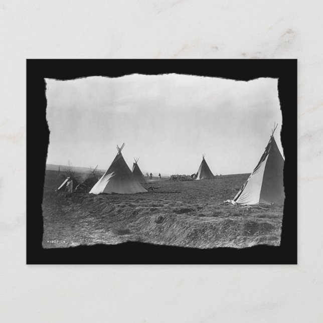 Vintager amerikanischer Apache Tipis Postkarte (Vorderseite)