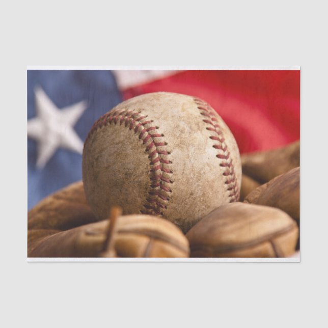 Vintager amerikanischer Baseball Seidenpapier (Vorderseite)