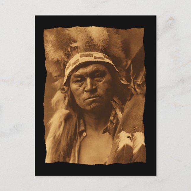 Vintager amerikanischer Cayuse-Krieger 1910 Postkarte (Vorderseite)