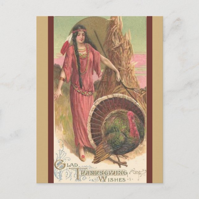Vintager amerikanischer Erntedank der amerikanisch Postkarte (Vorderseite)