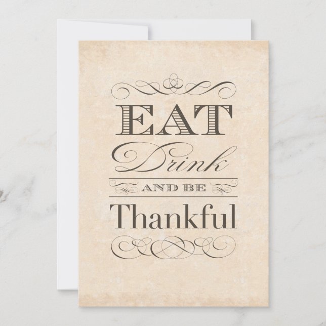 Vintager amerikanischer Erntedank - Einladungen (Vorderseite)