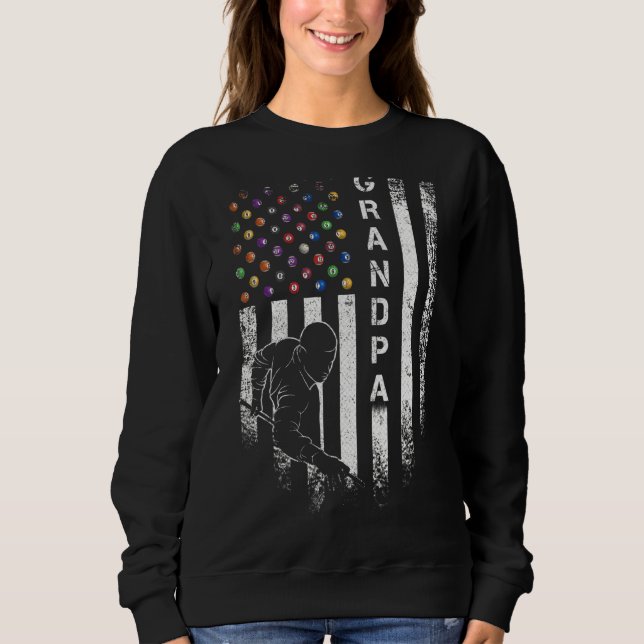 Vintager amerikanischer Flag Proud Pool Billiard S Sweatshirt (Vorderseite)