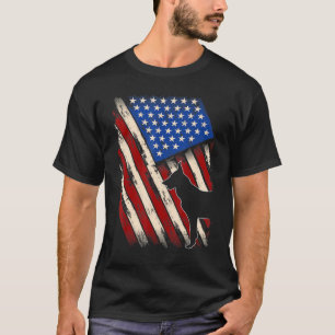 Vintager amerikanischer Flag Retro German Shepherd T-Shirt