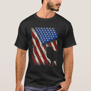 Vintager amerikanischer Flag Retro große Pyrenäen T-Shirt