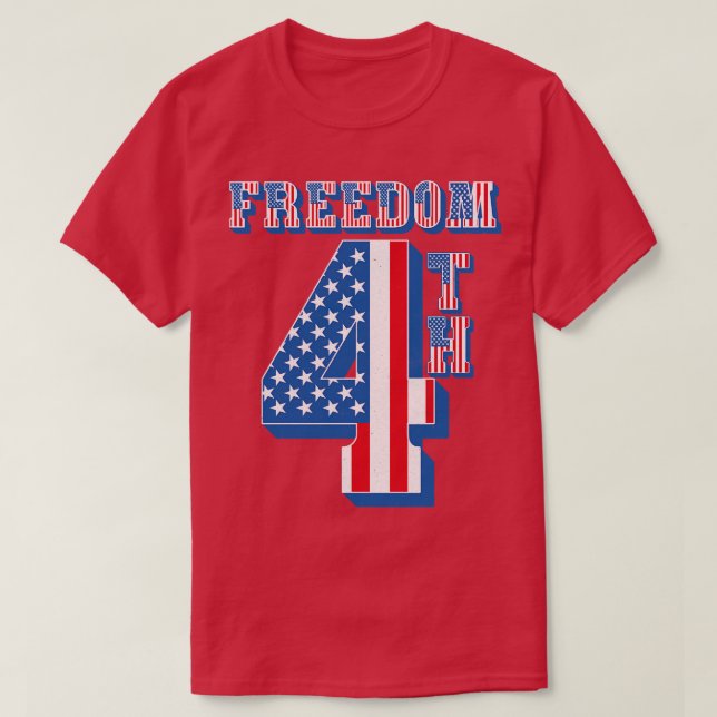 Vintager amerikanischer Flag-Text T-Shirt (Design vorne)