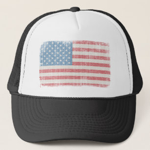 Vintager amerikanischer Flag Trucker Hat Truckerkappe