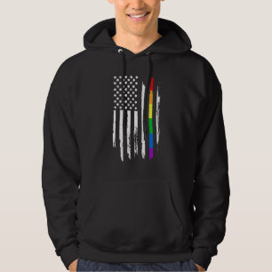 Vintager amerikanischer Flaggenkandidat Pride Gay Hoodie