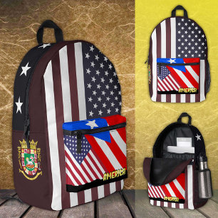 Vintager amerikanischer/puerto-amerikanischer Ruck Bedruckter Rucksack