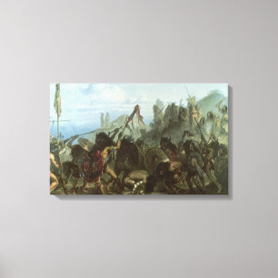 Vintager amerikanischer Ureinwohner, Bison-Tanz Leinwanddruck