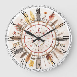 Vintager amerikanischer Ureinwohner Große Wanduhr