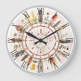 Vintager amerikanischer Ureinwohner Große Wanduhr