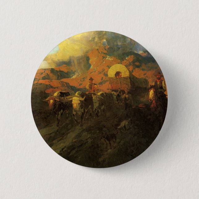 Vintager amerikanischer Westen, Overland Trail von Button (Vorderseite)