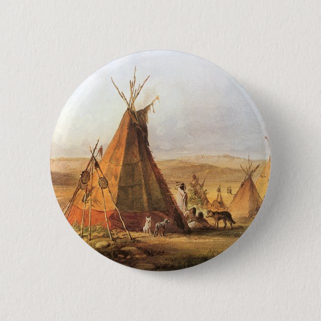 Vintager amerikanischer Westen, Teepons auf Schlic Button (Vorderseite)