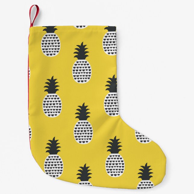 Vintager Ananas Spaß Nahtlose Illustration Kleiner Weihnachtsstrumpf (Vorderseite)