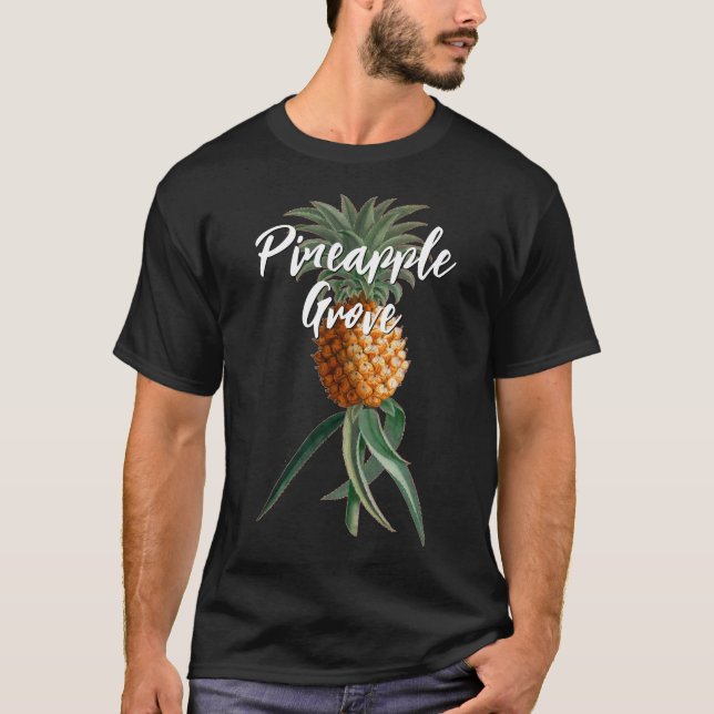 Vintager Ananas Tropical Beach Urlaub T-Shirt (Vorderseite)