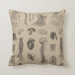 Vintager Anatomie-Druck Kissen