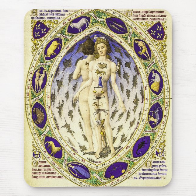 Vintager anatomischer Zodiakmann Mousepad (Vorne)