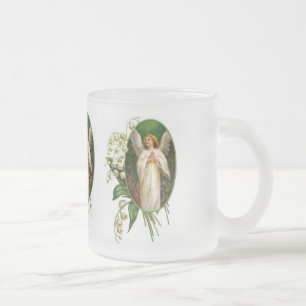 Vintager Angel Praying Mattglastasse