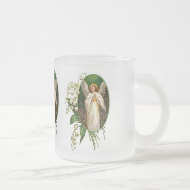Vintager Angel Praying Mattglastasse (Rechts)