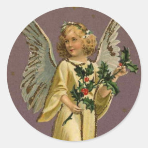 Vintager Angel Runder Aufkleber