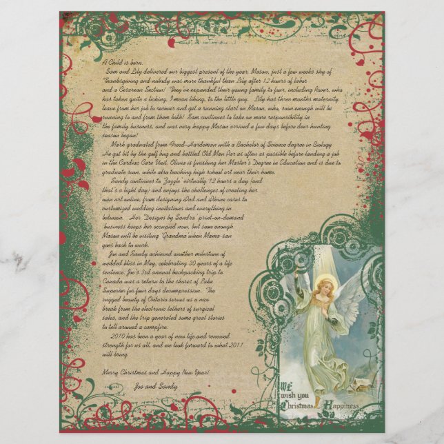 Vintager Angel-Weihnachtsbrief (Vorderseite)