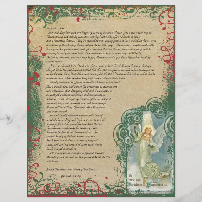 Vintager Angel-Weihnachtsbrief (Vorderseite)