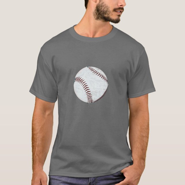 Vintager angeredeter Basebalball-T - Shirt (Vorderseite)