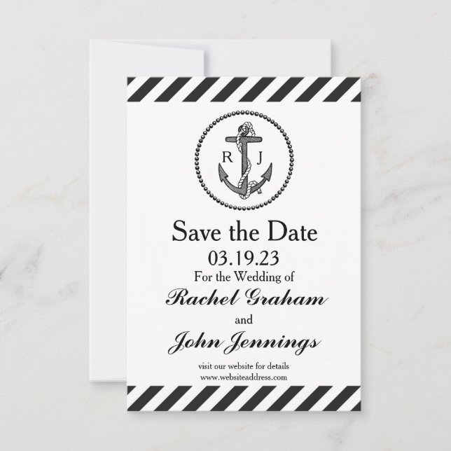 Vintager Anker - 3x5 Save the Date (Vorderseite)