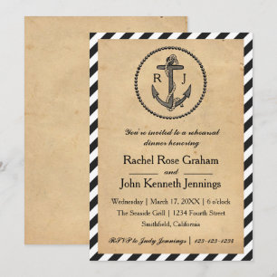 Vintager Anker - Probe Abendessen einladen Einladung