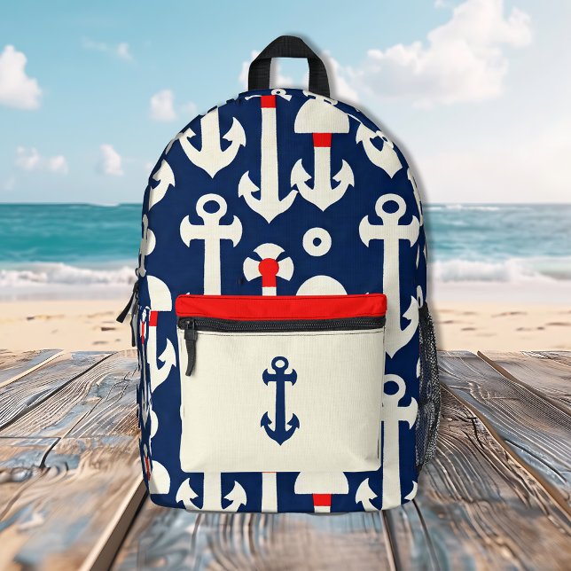 Vintager Ankerweg für Navy Bedruckter Rucksack (Von Creator hochgeladen)