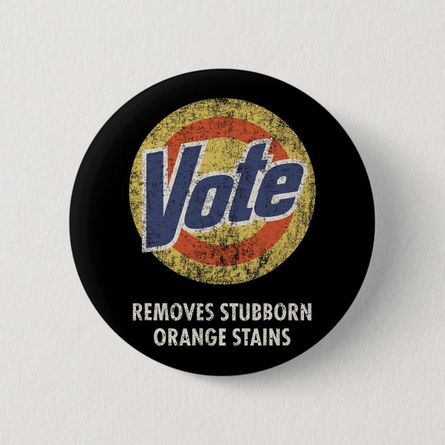 Vintager Anti-Trump-Votum-Detergent-Spaß Button (Vorderseite)