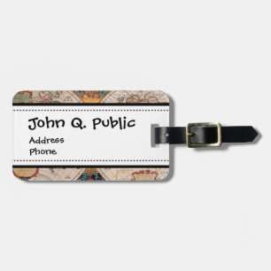 Vintager antiker alte Weltkarten-Entwurf verblaßte Gepäckanhänger