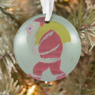 Vintager antiker Glaskugel Weihnachtsball bemalt S Ornament