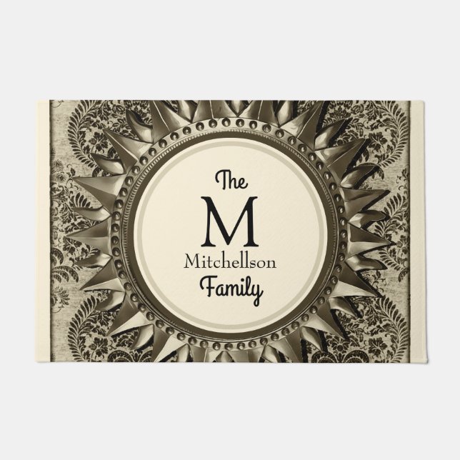 Vintager antiker Himmelsstar - Familienname Fußmatte (Vorderseite)
