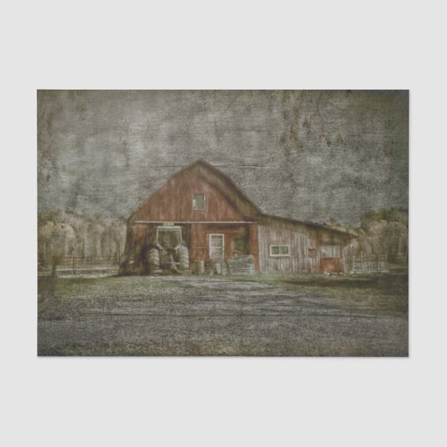 Vintager antiker Rustikaler altroter Texturenstall Seidenpapier (Vorderseite)