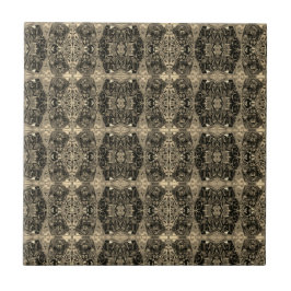 Vintager antiker Sepia Schwarzer Jugendstil Fliese