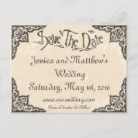 Vintager antiker Stil Save the Date Postkarte