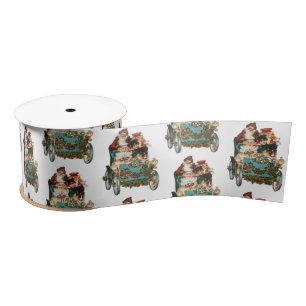 Vintager antiker Weihnachtsmann Satinband