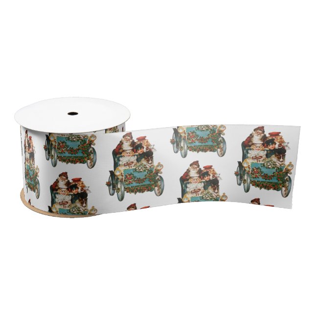 Vintager antiker Weihnachtsmann Satinband (Spule)