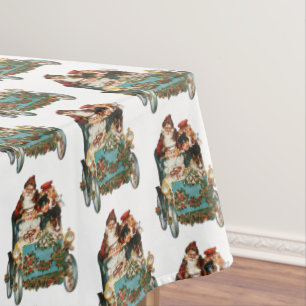 Vintager antiker Weihnachtsmann Tischdecke