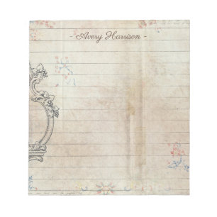 Vintager Antiquitätenblatt-Individuelle Name Notizblock