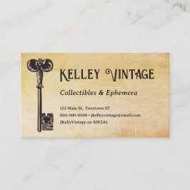 Vintager Antiquitätenverkäufer Antiquitätenschlüss Visitenkarte