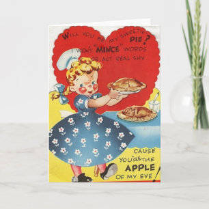 Vintager Apfel der Valentintagskarte meines Auges Feiertagskarte