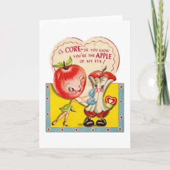 Vintager Apfel meiner Valentintagskarte Feiertagskarte (Vorderseite)