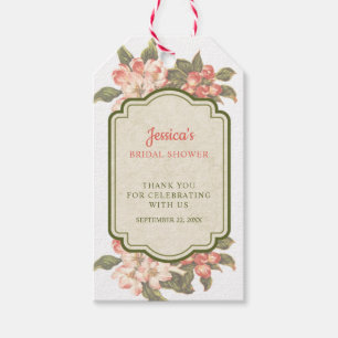 Vintager Apple Blossom Brautparty Geschenkmarke Geschenkanhänger