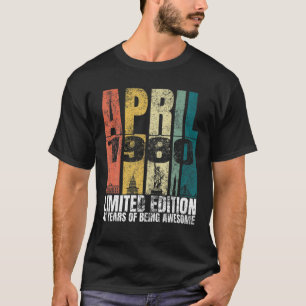 Vintager April 1980 Tagesgeschenke 41 Jahre alt 41 T-Shirt