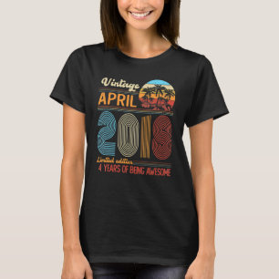 Vintager April 2018 4 Jahre alt 4. Geburtstagsdeko T-Shirt