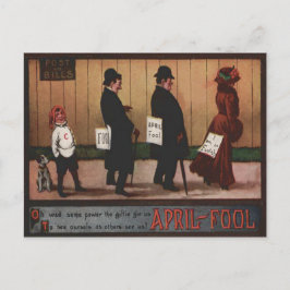 Vintager Aprilscherz auf dem Rücken Postkarte