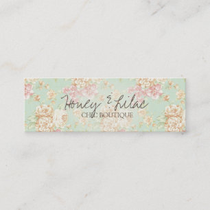 Vintager aquamariner Mit Blumenhangtag Mini Visitenkarte